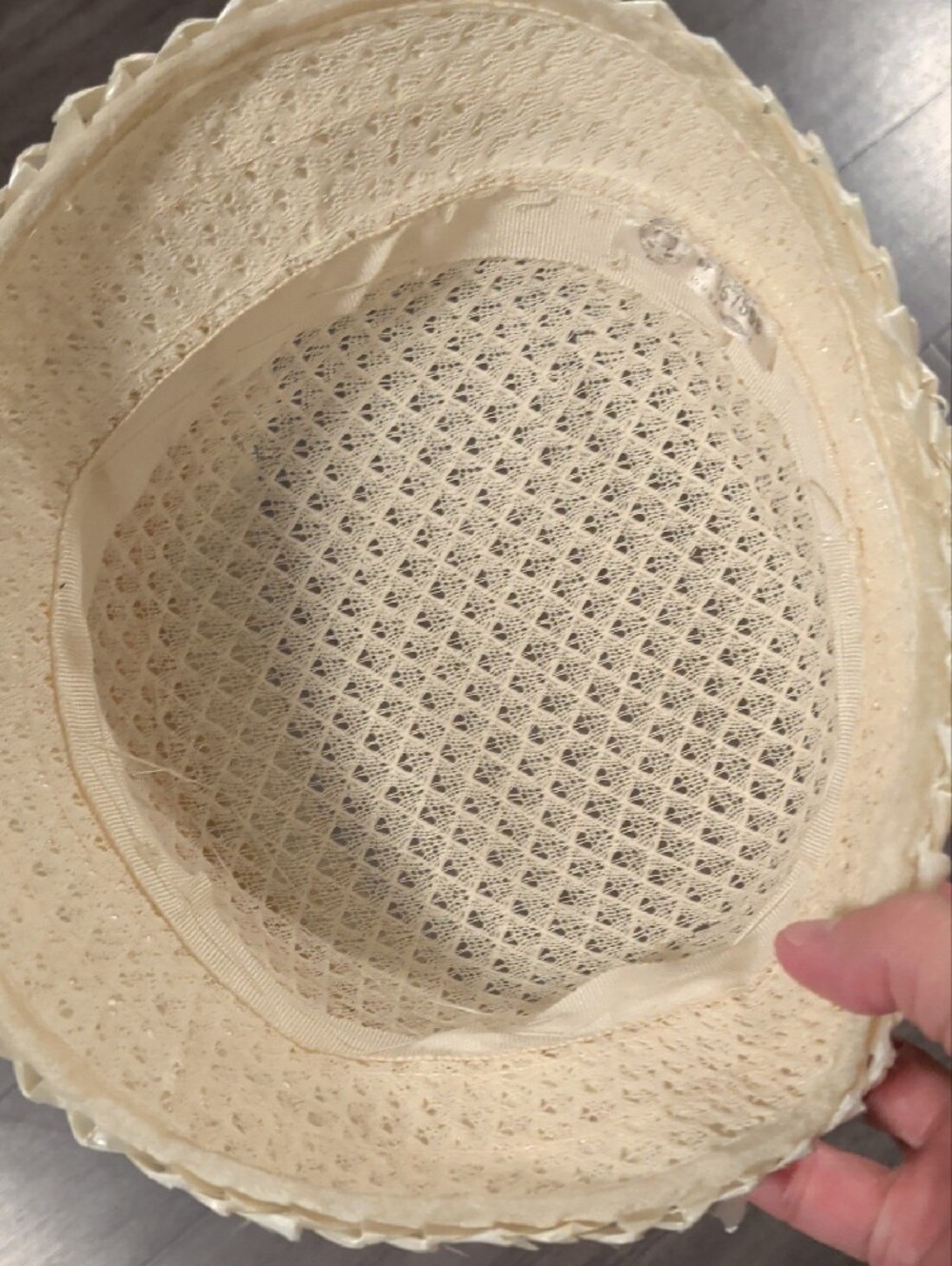 Vintage 60s Ivory Straw Cloche Hat Pink Floral Trim Mid Century Union Label - Picture 11 of 13